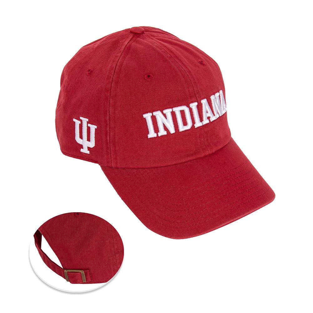 Desert Cactus Indiana University Baseball Hat Hoosiers Bloomington Brimmed Embroidered Hats Cap Adjustable Cloth Strap Adult (Style I1) Red