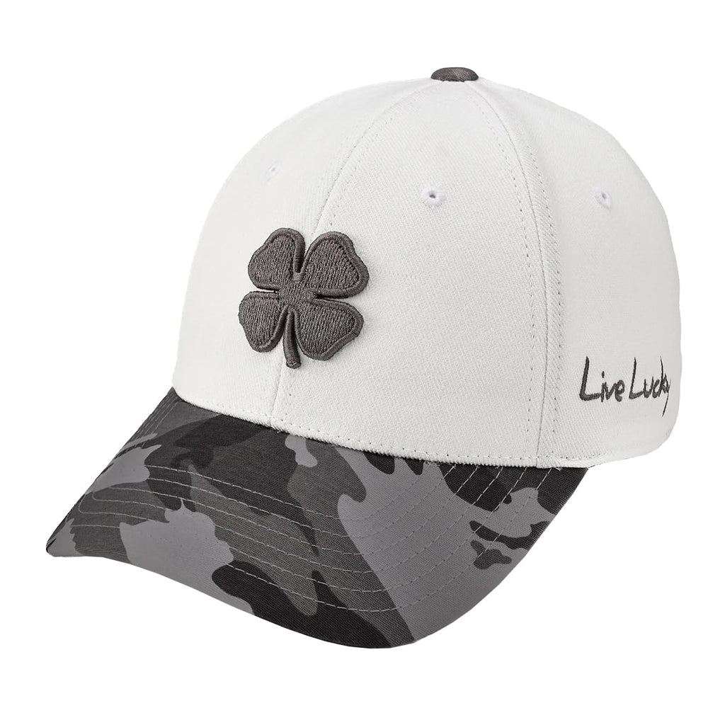 Black Clover, Unisex, Patriot 5 Hat, White Hat/3D Charcoal Clover, Small-Medium