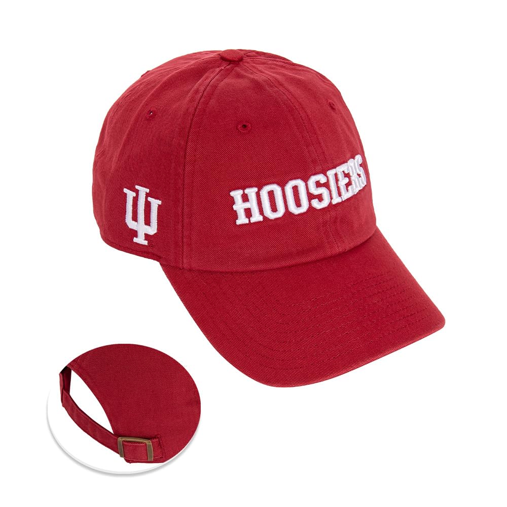 Desert Cactus Indiana University Baseball Hat Hoosiers Bloomington Brimmed Embroidered Hats Cap Adjustable Cloth Strap Adult (Style J1) Red