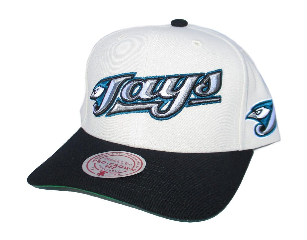 Mitchell & Ness MLB Off Word Pro Snapback Adjustable Hat Cap - Off White (US, Alpha, One Size, Off White, Toronto Blue Jays)