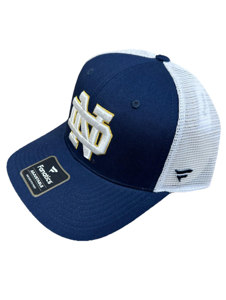 Notre Dame Fighting Irish Navy Blue Baseline Trucker Snapback Adjustable Hat