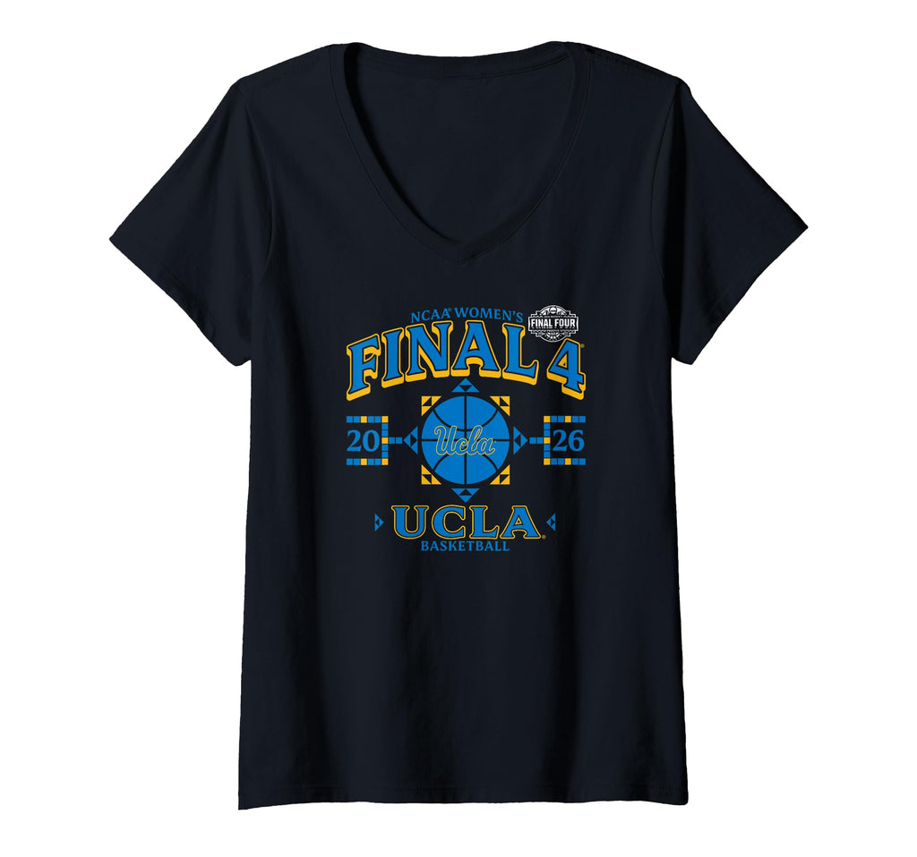 Women's UCLA Bruins Final Four 2026 Women's March Madness Black V-Neck T-Shirt