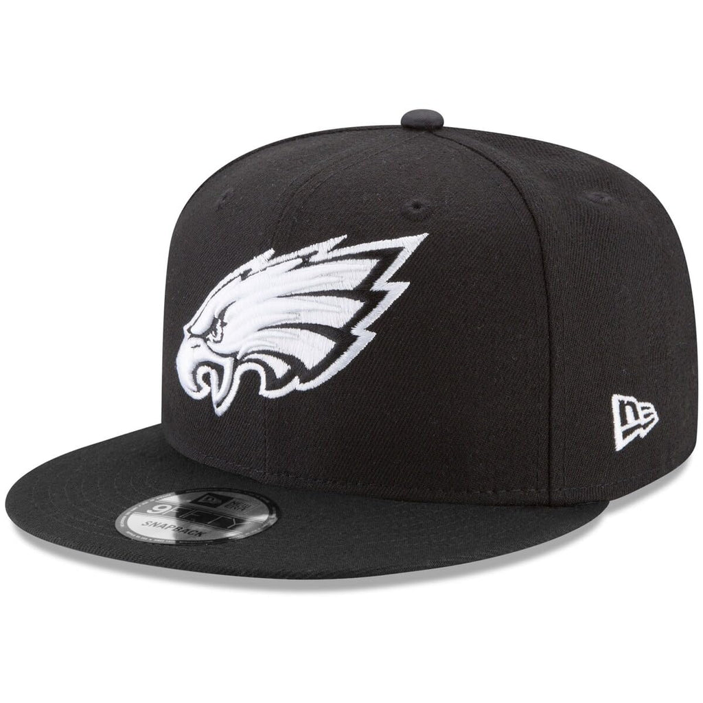 New Era NFL 9FIFTY Black/White Adjustable Snapback Hat Cap One Size Fits All (Philadelphia Eagles)