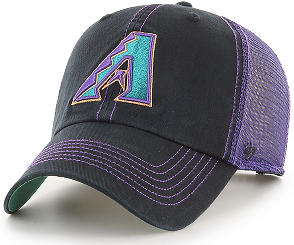 47 MLB Trawler Primary Logo Cooperstown Mesh Trucker Clean Up Adjustable Hat, Adult One Size Fits All (US, Alpha, One Size, Arizona Diamondbacks, Arizona Diamondbacks)