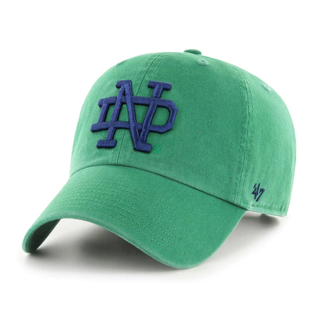 47 NCAA Unisex-Adult Clean Up Adjustable Hat Cap One Size (US, Alpha, One Size, Notre Dame Fighting Irish - Kelly Green)