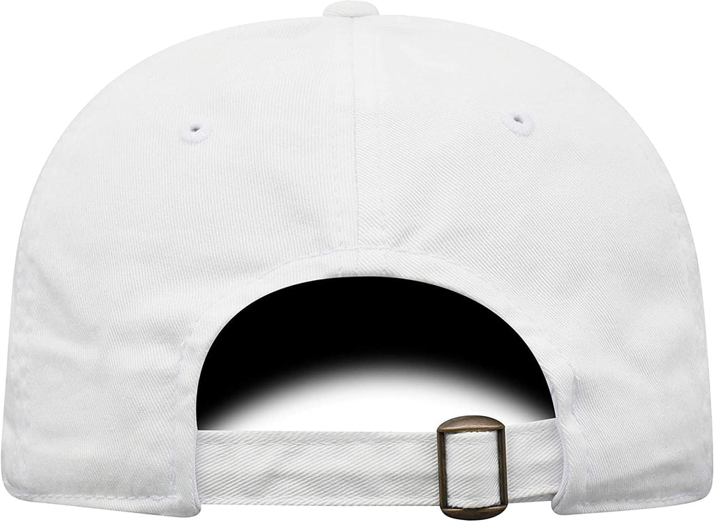 Collegiate Hats - Fitted Caps Adjustable Hats and Snapbacks Available (Adjustable Hat, ND White)