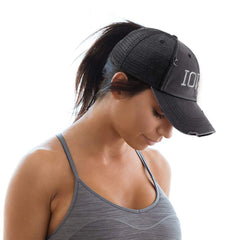 Michigan Girl Trucker Hat With Ponytail Slot – Distressed Cotton Cap With USA Embroidery