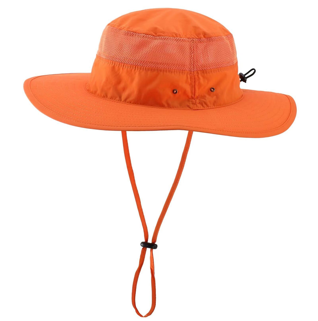 Home Prefer Unisex UPF50+ Sun Hat for Men Women Lightweight Mesh Bucket Hat Wide Brim Fishing Hat UV Protection Hat for Garden Golf Beach Orange