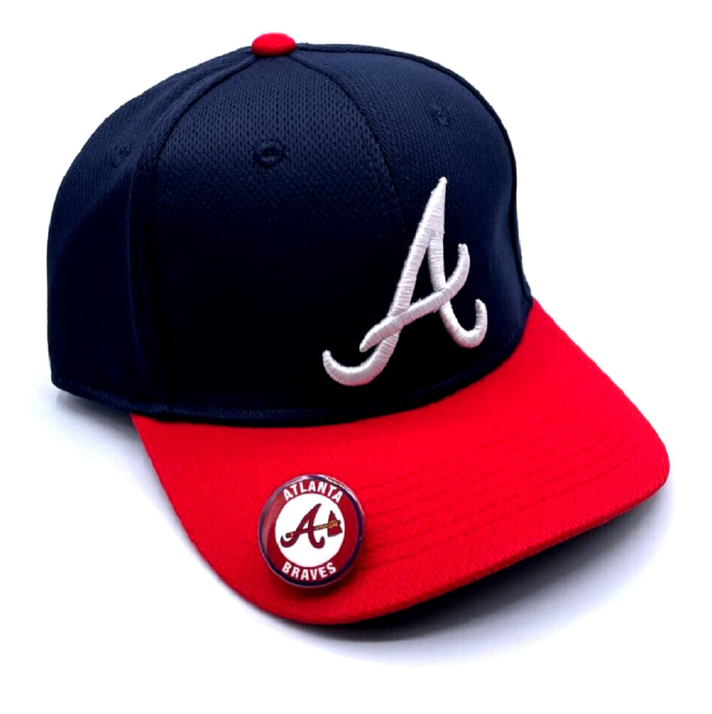 Officially Licensed Atlanta Baseball Youth Kids Hat Classic Edition Embroidered Team Logo Adjustable Cap (Red/Navy)
