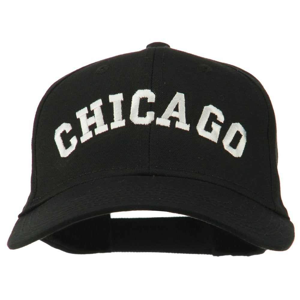 e4Hats.com Chicago Illinois State Embroidered Cotton Cap - Black OSFM