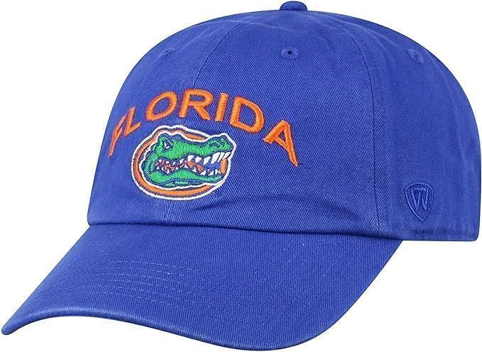 Collegiate Primary Color Team Arch Adjustable Hats (US, Alpha, One Size, Florida)