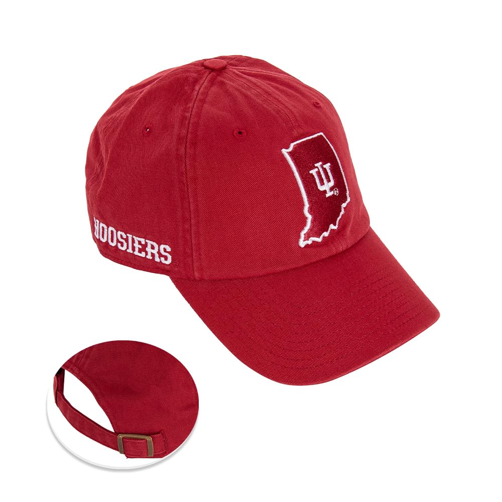 Desert Cactus Indiana University Baseball Hat Hoosiers Bloomington Brimmed Embroidered Hats Cap Adjustable Cloth Strap Adult (Style H1) Red