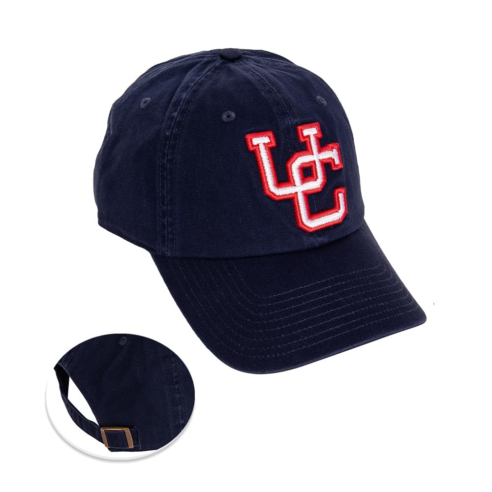 Desert Cactus University of Connecticut UConn Baseball Hat Huskies Brimmed Embroidered Hats Cap Adjustable Cloth Strap Adult (Style N1 Vintage) Blue