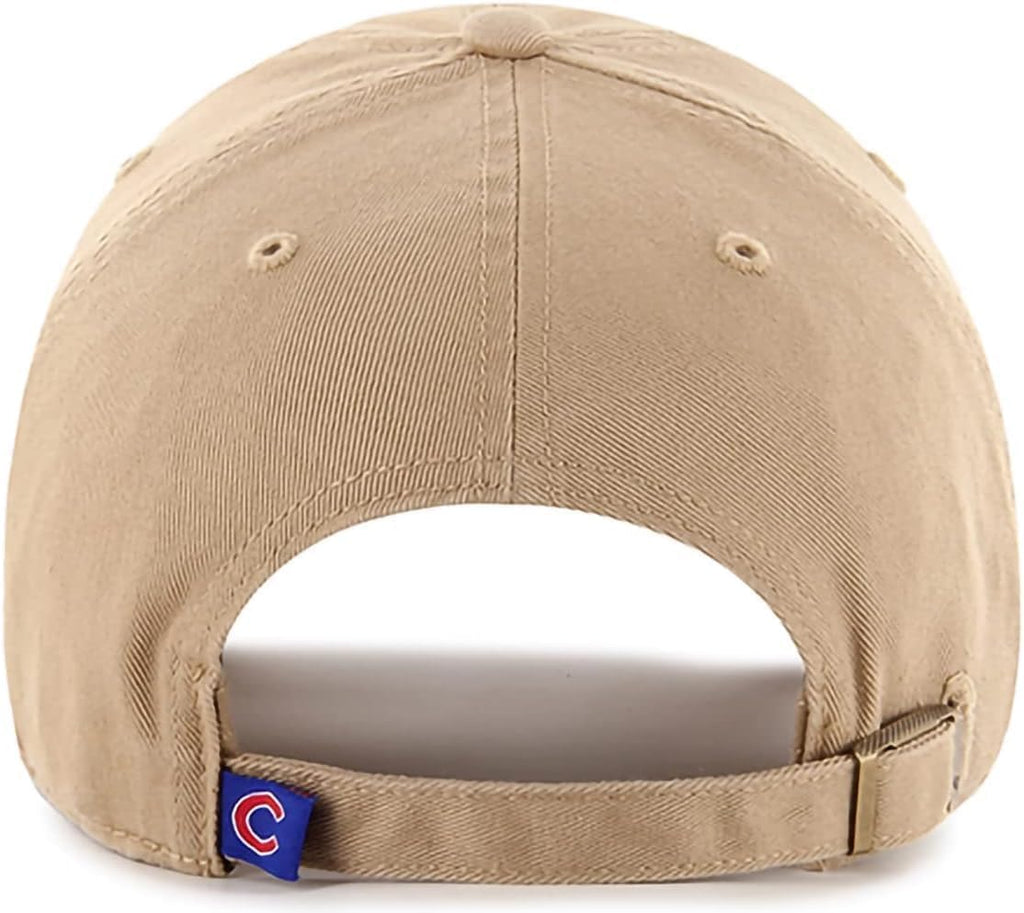 47 Chicago Cubs Khaki Logo Primary Logo Clean Up Adjustable Strap Hat Cap, Adult One Size Fits All