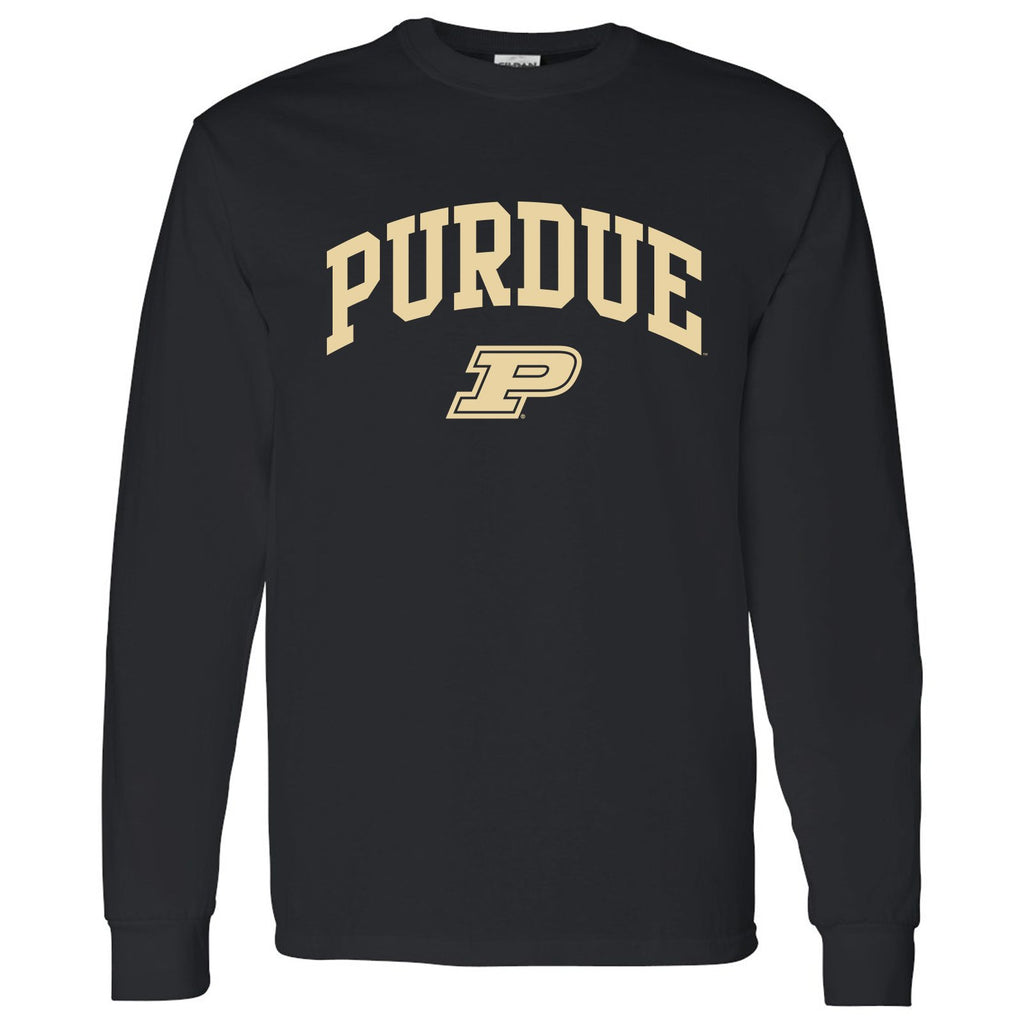 UGP Campus Apparel AL03 - Purdue Boilermakers Arch Logo Long Sleeve â€“ 3X-Large - Black