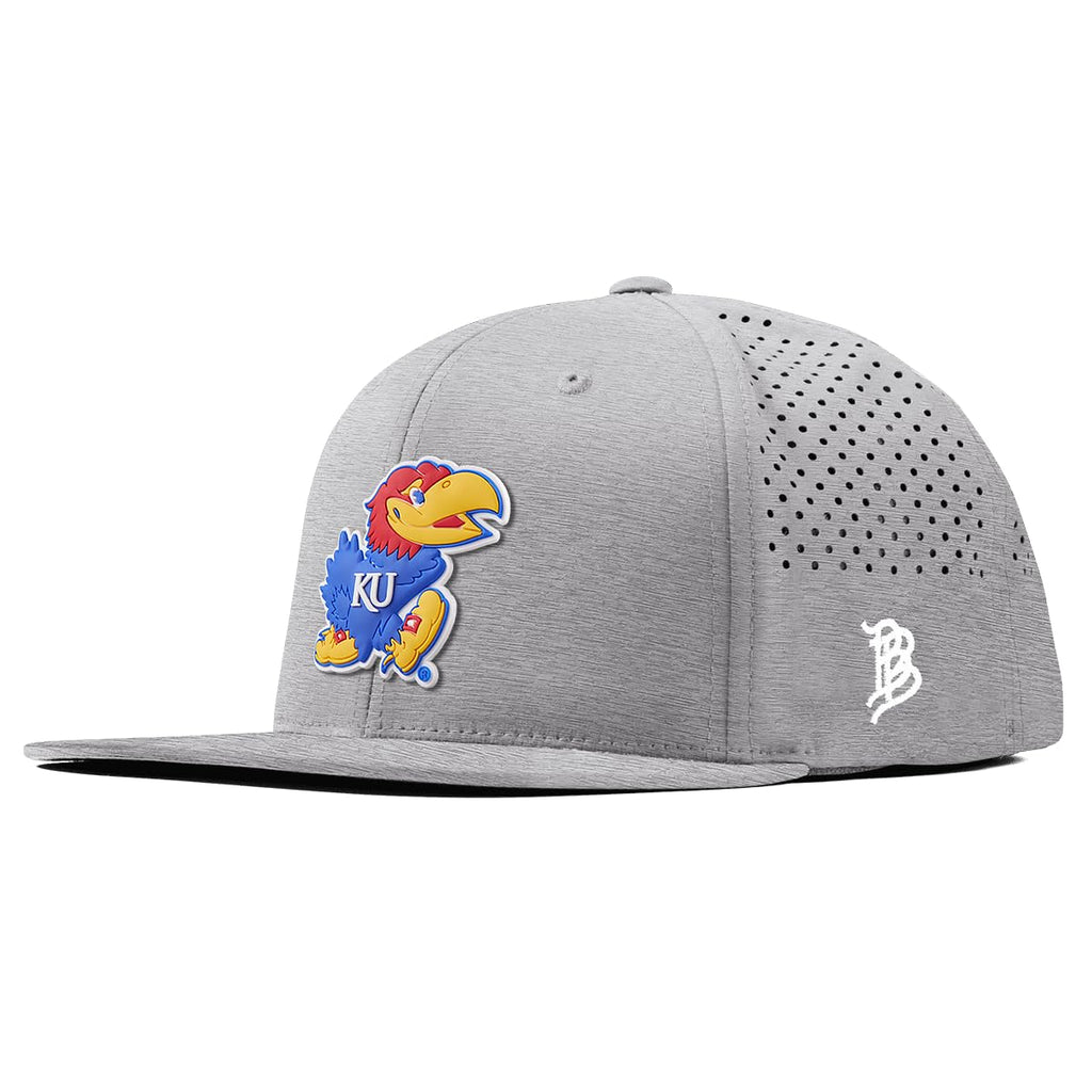 Branded Bills Officially Licensed x Kansas Jayhawks Heather Grey Flat Performance Jayhawk PVC