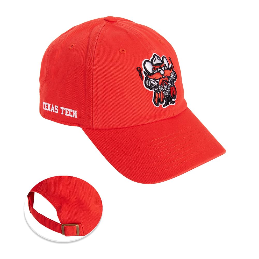 Desert Cactus Texas Tech University Baseball Hat TTU Red Raiders Brimmed Embroidered Hats Cap Adjustable Cloth Strap Adult (Style G1)