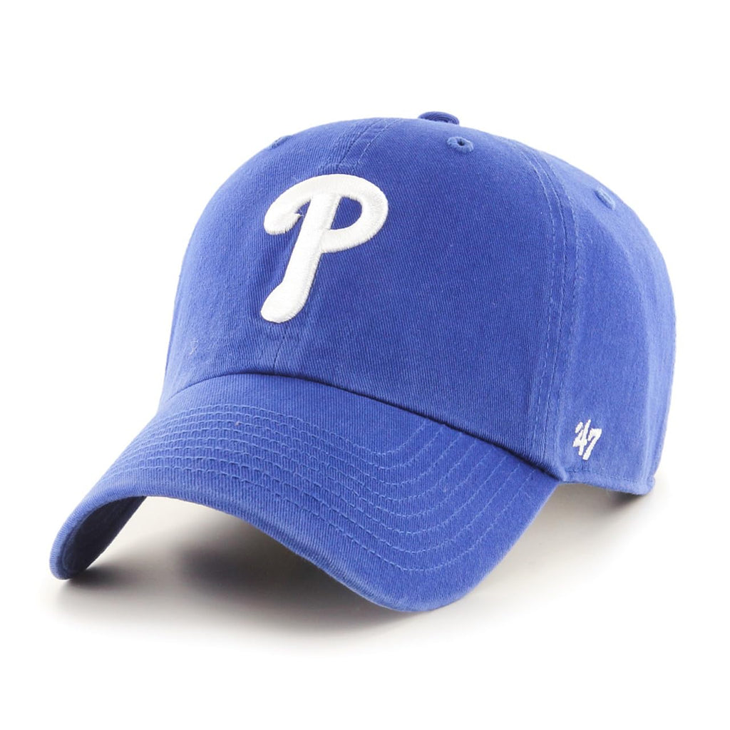 47 MLB Clean Up Primary Logo Alternate Color Adjustable Hat Cap - One Size (US, Alpha, One Size, Philadelphia Phillies Royal)