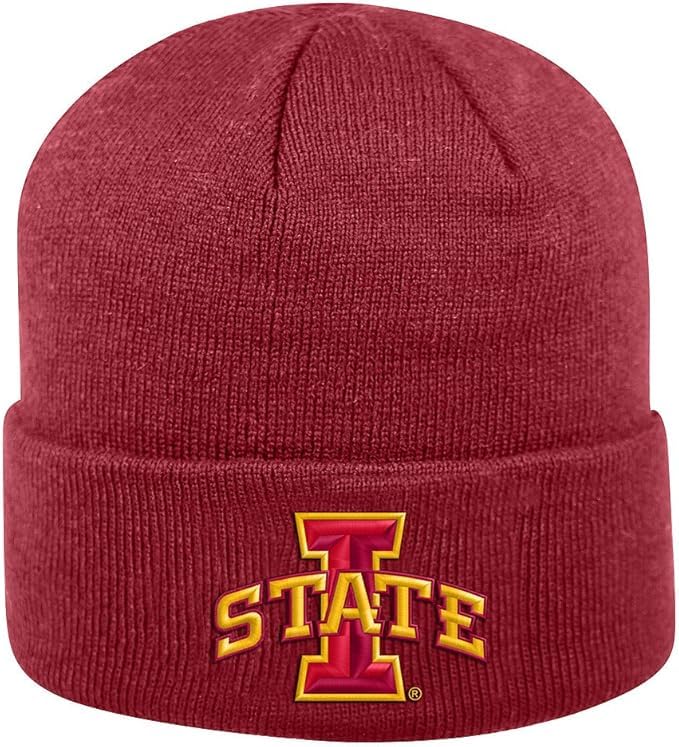 Collegiate Cuffed Knit Beanie Hats, Cuffed Knit Winter Beanies Available (Cuffed Knit Beanie, Iowa State)
