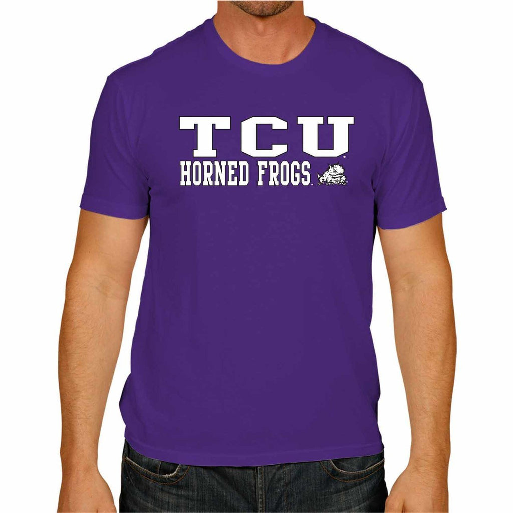 Campus Colors NCAA Adult Gameday Cotton T-Shirt - Premium Quality - Semi-Fitted Style - Officially Licensed Product (TCU Horned Frogs - Purple, Medium)