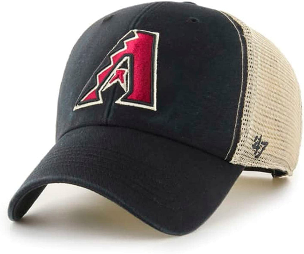 47 MLB Flagship Wash Mesh Primary Logo MVP Adjustable Hat Adult One Size Fits All (US, Alpha, One Size, Arizona Diamondbacks - Black)