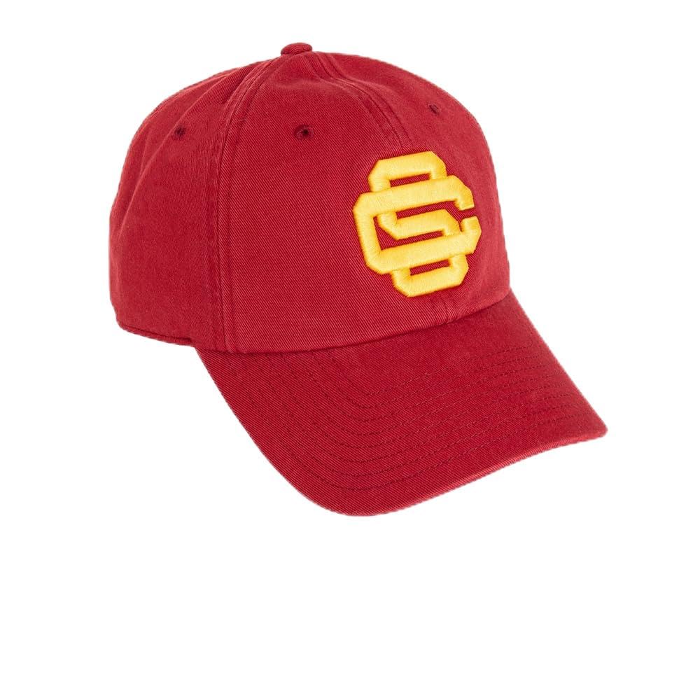 Desert Cactus USC Baseball Hat University of Southern California Trojans Brimmed Embroidered Hats Cap Adjustable Cloth Strap Adult (Style E1) Red