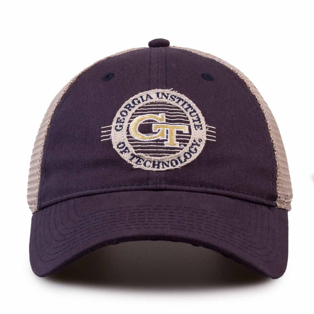 The Game NCAA Snapback - Patch Meshback - Classic Comfort - Adjustable Size - Let Everyone Know which Team You Support (Georgia Tech Yellowjackets - Navy, Adjustable)