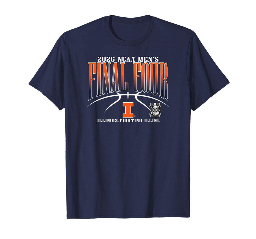 Illinois Illini Final Four 2026 Men's Basketball Navy T-Shirt