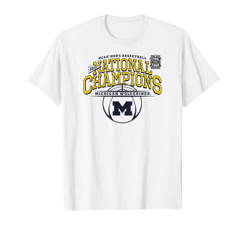 Michigan Wolverines National Champs 2026 M Basketball White T-Shirt