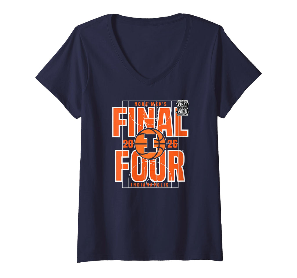 Women's Illinois Illini Final Four 2026 Men's March Madness Dunk V-Neck T-Shirt