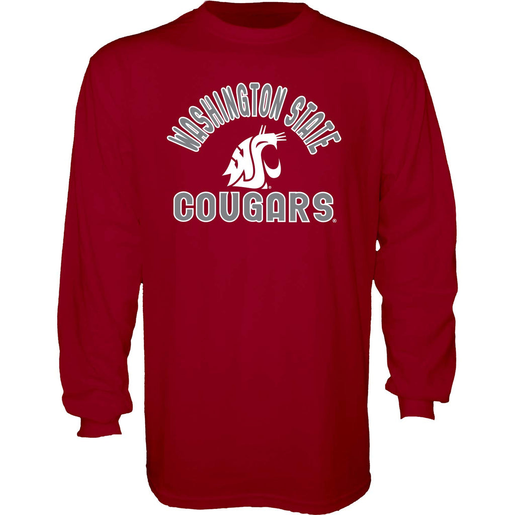 Blue 84 Men's Washington State Cougars Long Sleeve T Shirt Line Up Team Color, Washington State Cougars Cardinal, Large