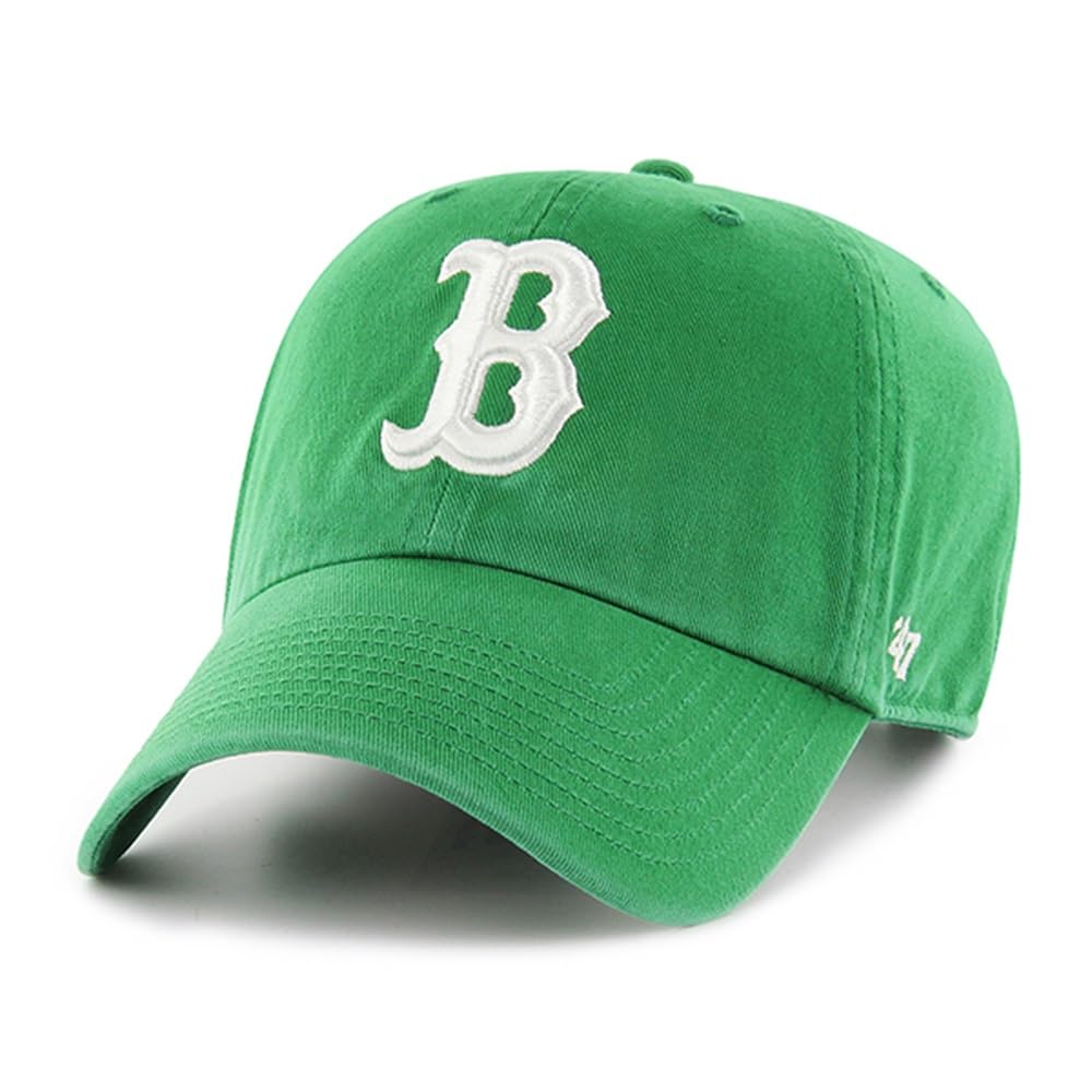 47 MLB Unisex-Adult Alternate Clean Up Adjustable Hat Cap - One Size (US, Alpha, One Size, Boston Red Sox Kelly Green/White)
