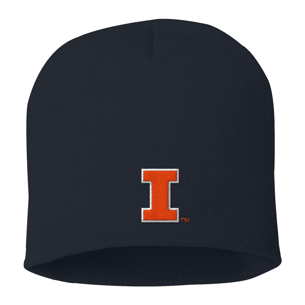 UGP Campus Apparel BN508 - Illinois Fighting Illini Primary Logo Beanie - One Size - Navy