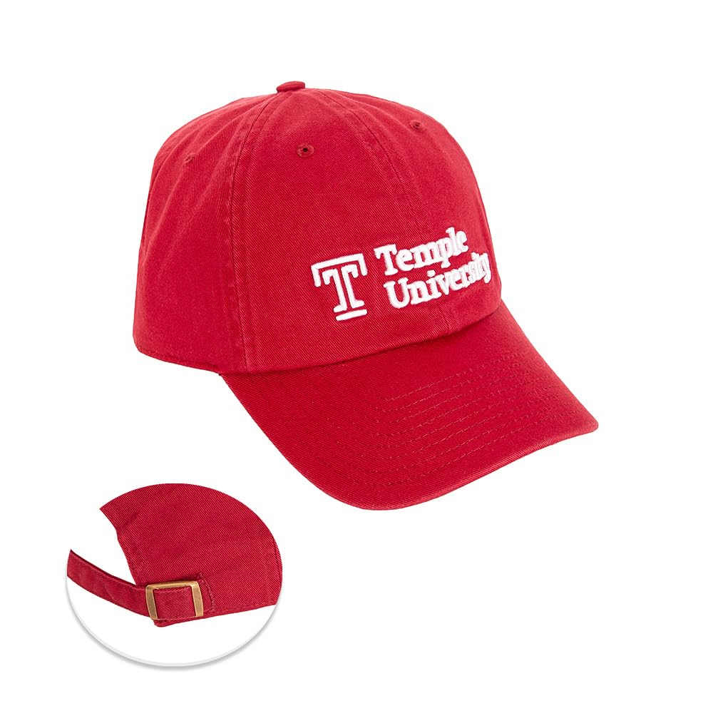 Desert Cactus Temple University Baseball Hat TU Owls Brimmed Embroidered Hats Cap Adjustable Cloth Strap Adult (Style B) Red