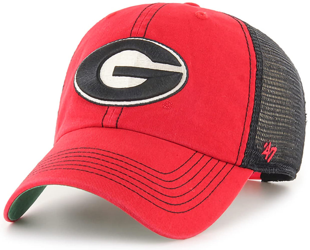 '47 NCAA Trawler Team Color Mesh Trucker Clean Up Adjustable Hat, Adult One Size Fits All (Georgia Bulldogs Red)
