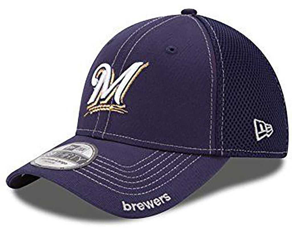 MLB Milwaukee Brewers Neo Fitted Baseball Cap, Navy, Medium/Large