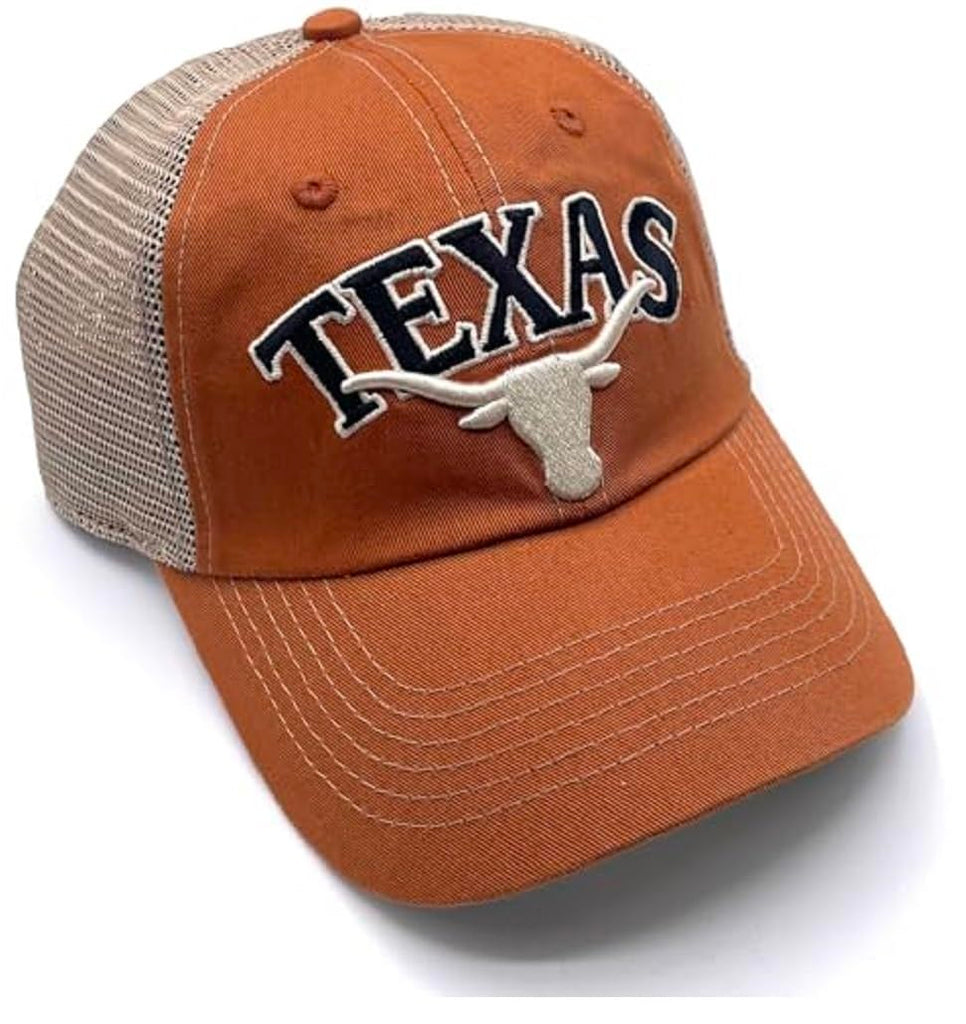 Officially Licensed Texas University Classic Relaxed Fit Mesh Trucker Hat Embroidered Team Logo Adjustable Cap Multicolor