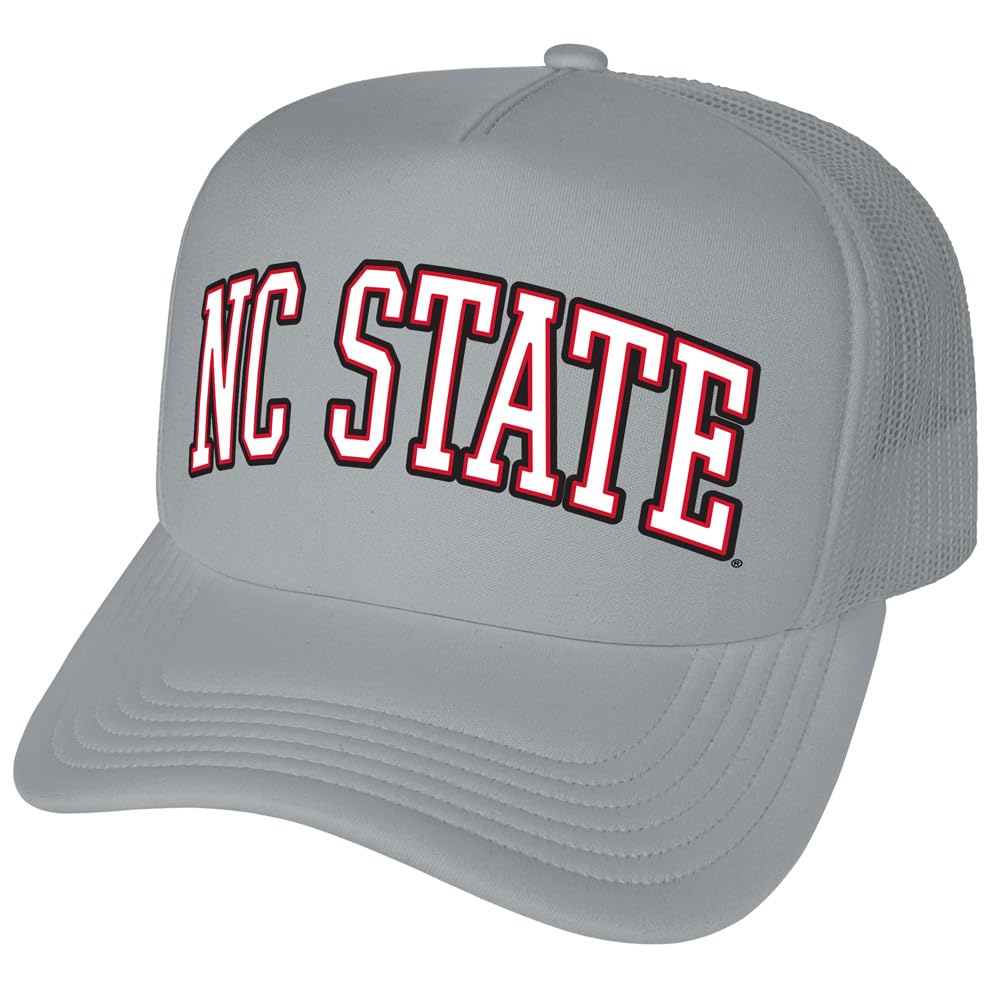 Campus Lab Official North Carolina State University Distressed School Name Foam Snapback Trucker Hat - Unisex for Men and Women