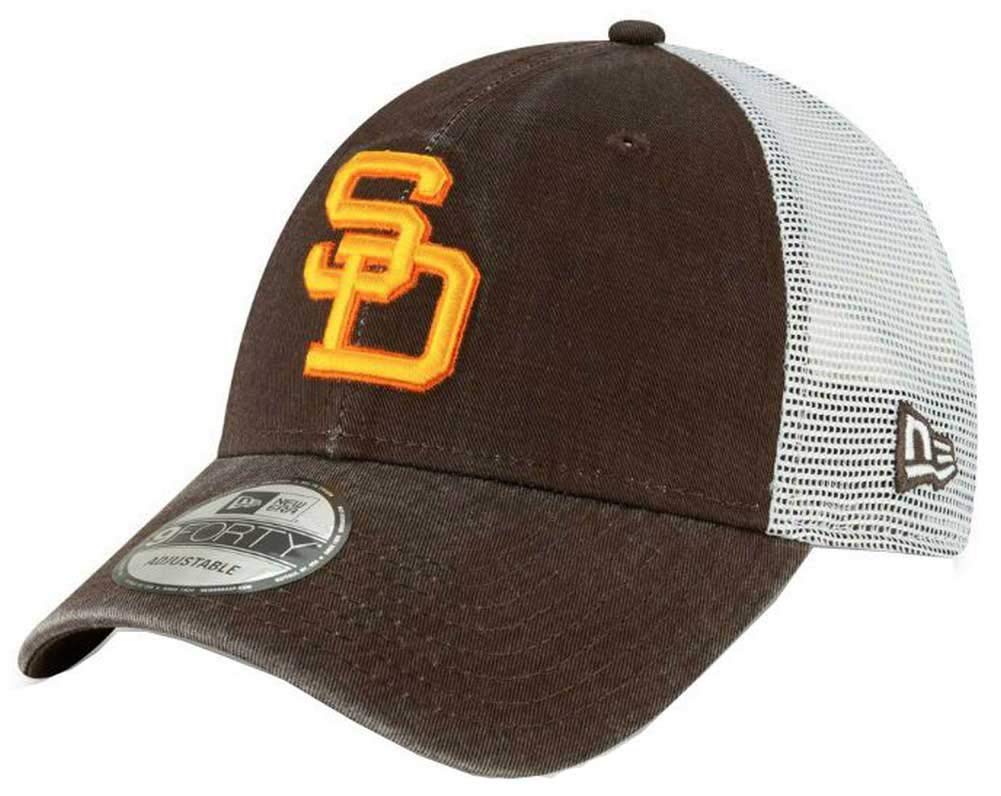 New Era 2019 MLB San Diego Padres Baseball Cap Hat 1980 Cooperstown Truck Mesh Brown/White