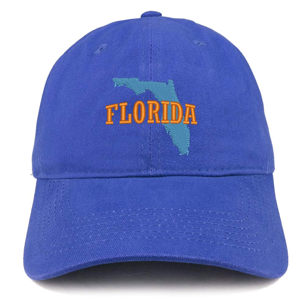 Trendy Apparel Shop Florida State Embroidered Unstructured Cotton Dad Hat - Royal
