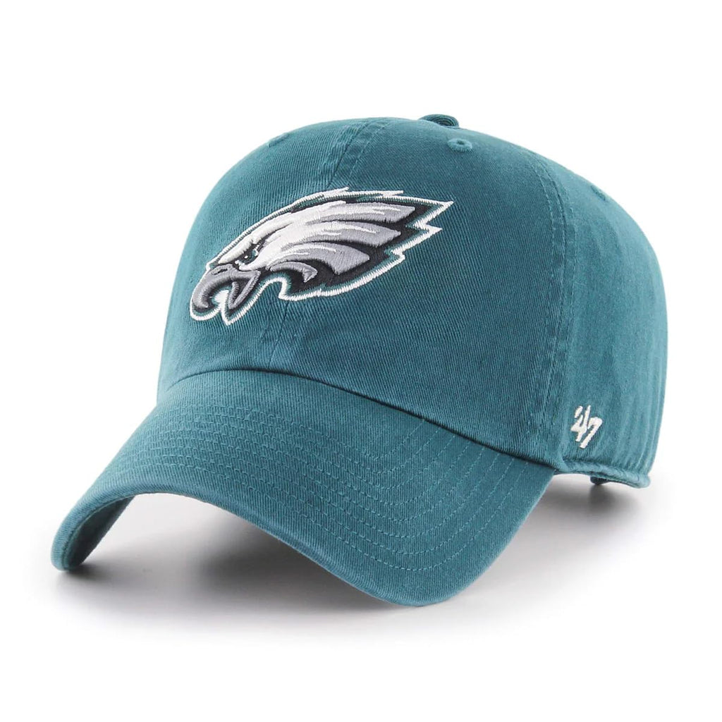 47 NFL Unisex Adult Clean Up Primary Logo Adjustable Hat Cap One Size (US, Alpha, One Size, Philadelphia Eagles - Green, Philadelphia Eagles)