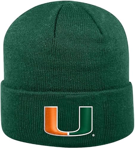 Collegiate Cuffed Knit Beanie Hats, Cuffed Knit Winter Beanies Available (Cuffed Knit Beanie, Miami)