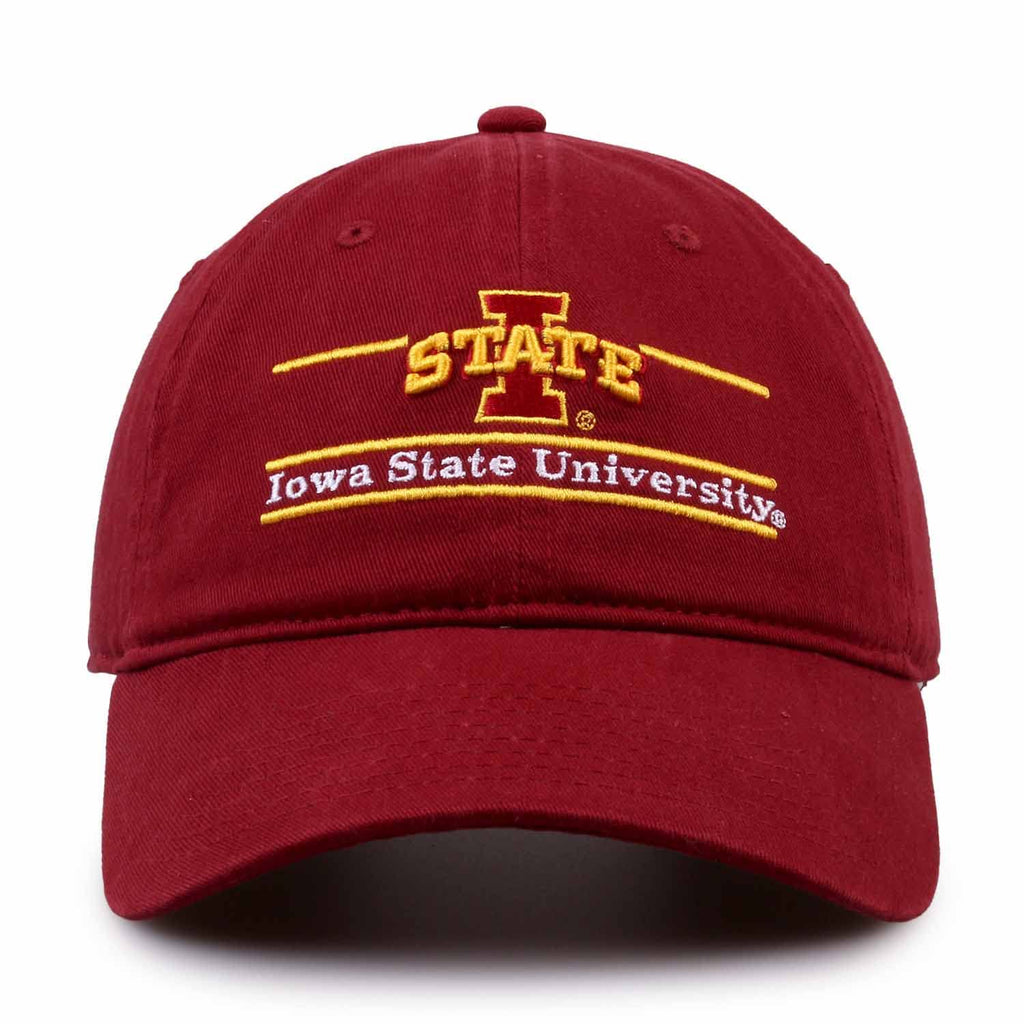The Game NCAA Adult Bar Hat - Garment Washed Twill - Embroidered Design - Elevate Your Style and Show Your Team Spirit (Iowa State Cyclones - Cardinal, Adjustable)