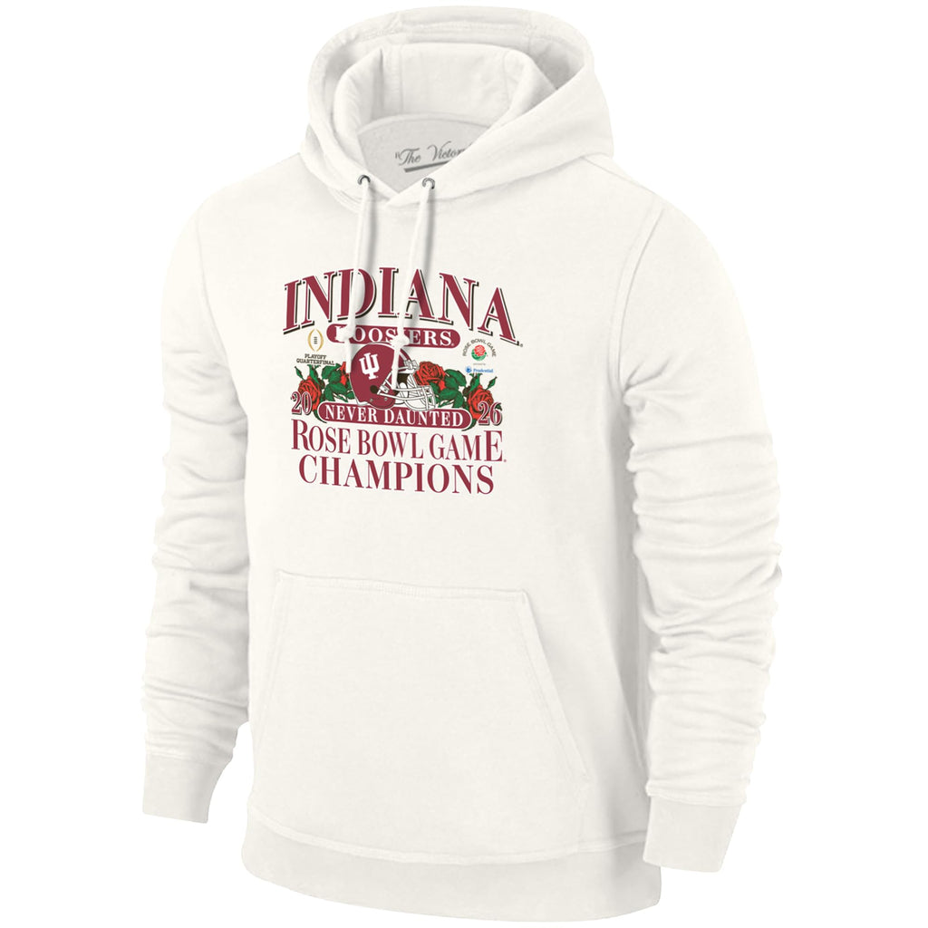 All Conference Apparel Indiana Hoosiers Rose Bowl Champs 2026 Pile of Roses Helmet Cotton Blend Hoodie Natural