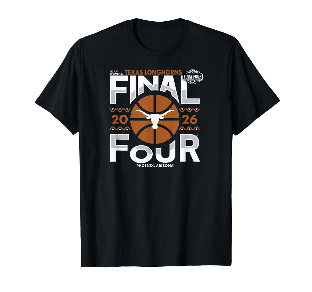 Texas Longhorns Final Four 2026 Women's Basketball Black T-Shirt