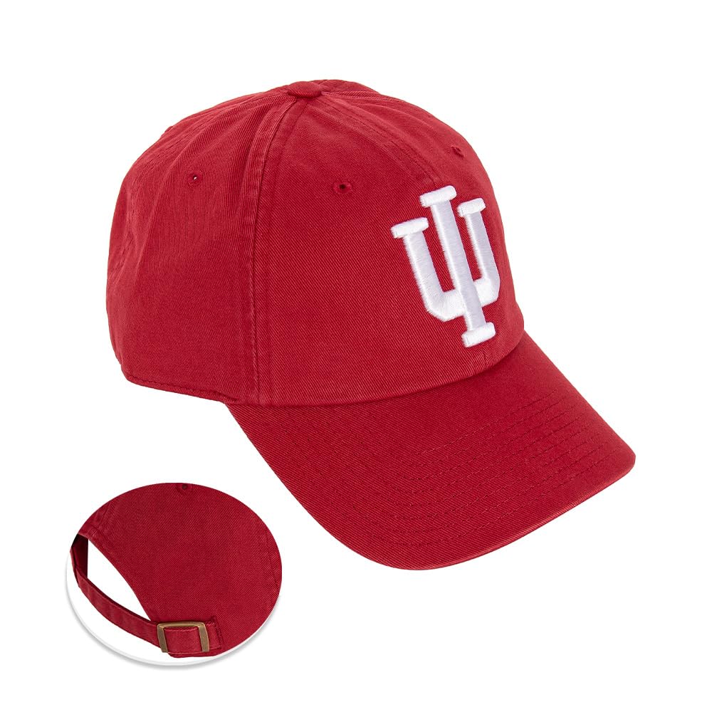 Desert Cactus Indiana University Baseball Hat Hoosiers Bloomington Brimmed Embroidered Hats Cap Adjustable Cloth Strap Adult (Style A1) Red