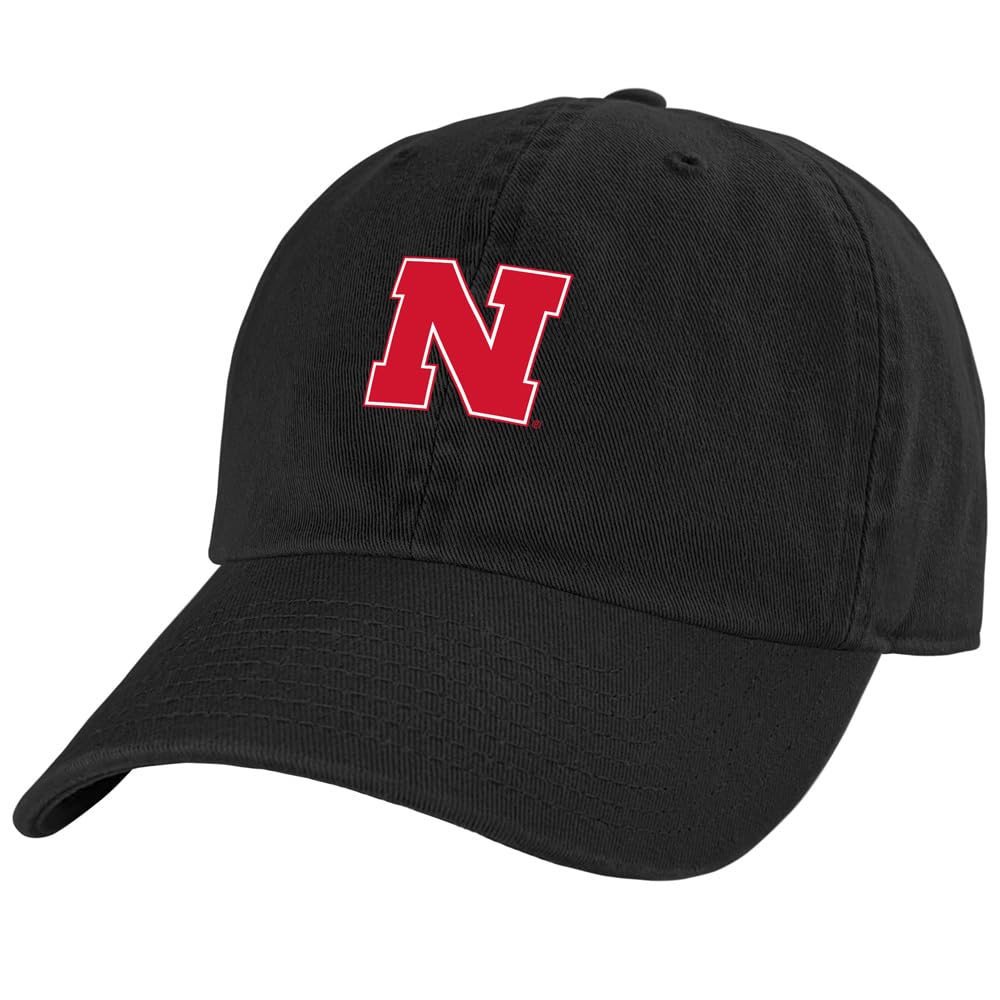University of Nebraska Primary Logo Official Collegiate Dad Cap - The U18 Adjustable Relaxed-Fit Hat with Team Logo, Black