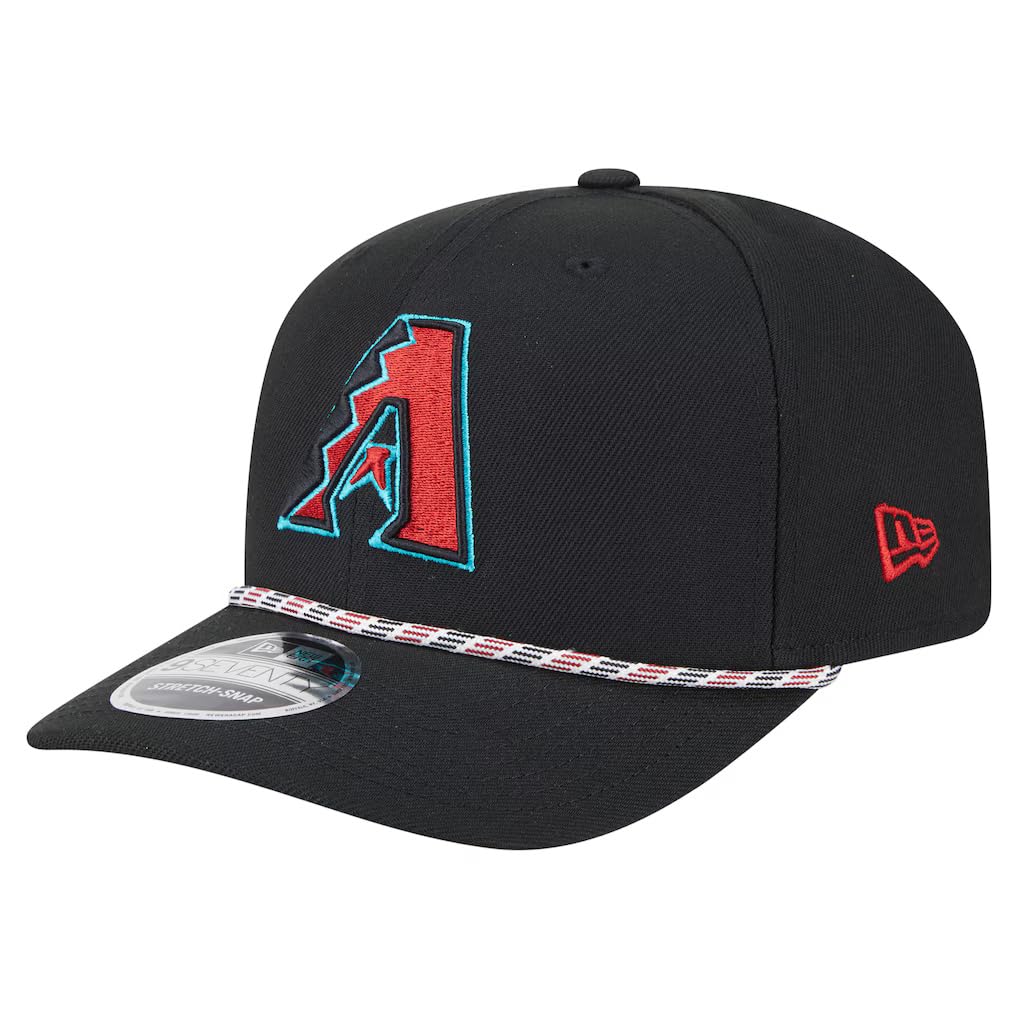 New Era Unisex-Adult MLB Team Color Gameday Multi Rope 9SEVENTY Baseball Stretch Adjustable Snapback Hat One Size Fits All - Black - Arizona Diamondbacks
