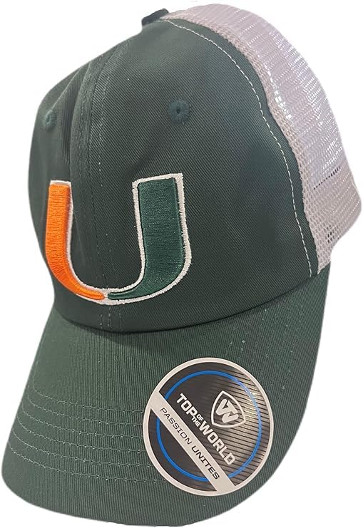 Pro Sport Brand Miami Adjustable College Hats (US, Alpha, One Size, Miami Trucker Hat)