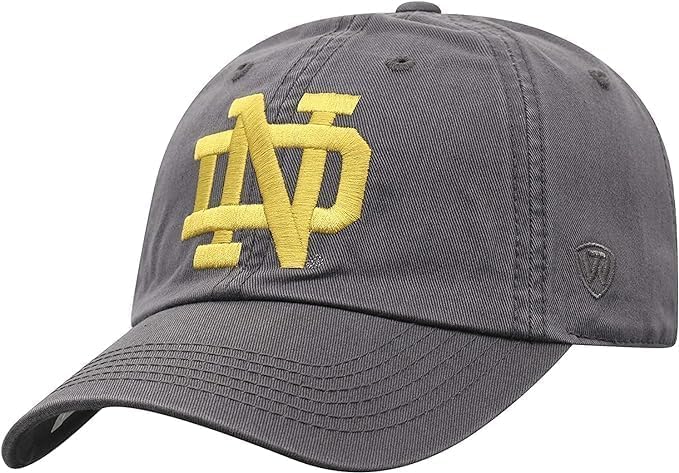 Collegiate Charcoal Team Logo Adjustable Hats (US, Alpha, One Size, ND)
